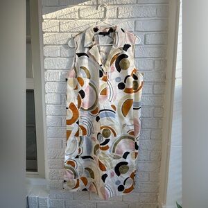 Lafayette 148 New York Multicolor Abstract Midi Dress